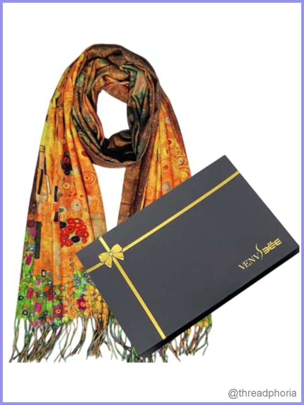 Van Gogh Art Scarf Reversible Soft Shawl Wrap Pashmina Gift Box